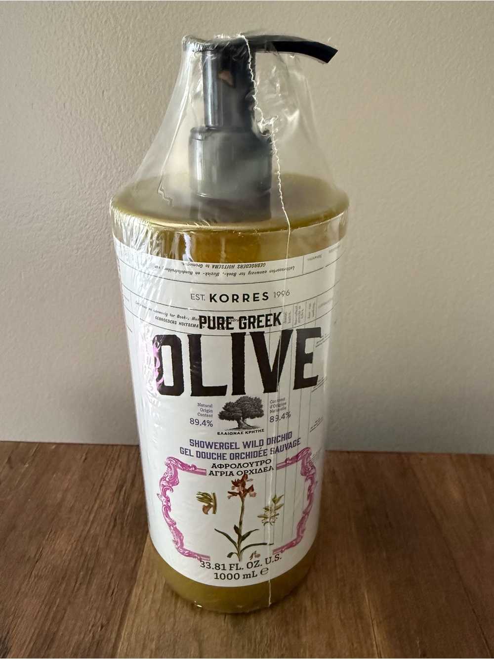Korres Pure Greek Olive Showergel, 33.81 fl oz. 1000 ML Wild Orchid